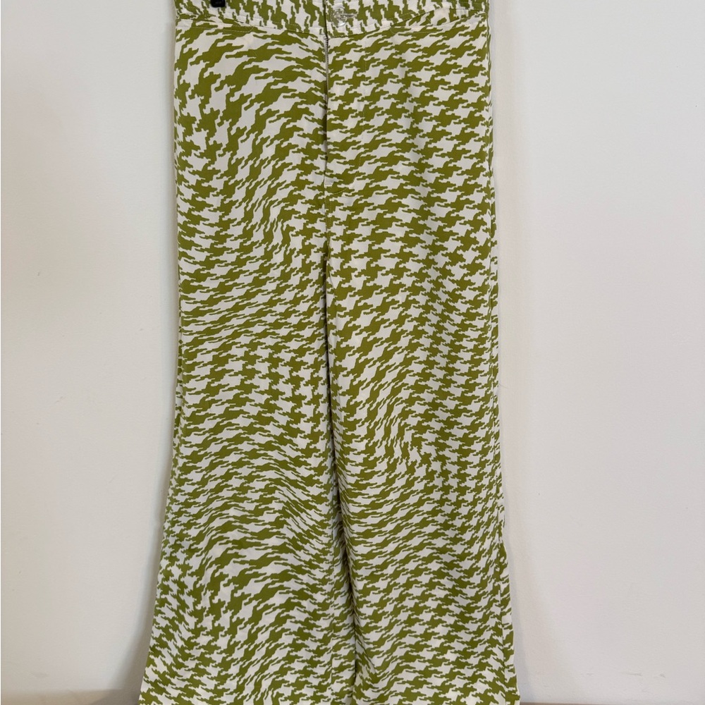 Urban Outfitters Green and White Wide Leg Pants